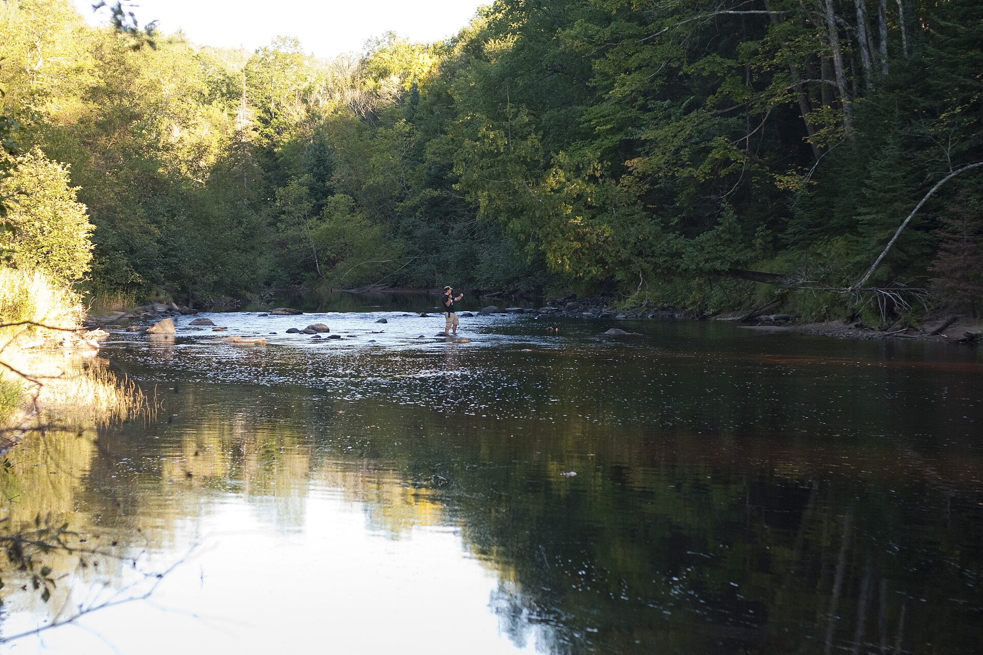 Fly fishing Sturgeon River, Upper Michigan