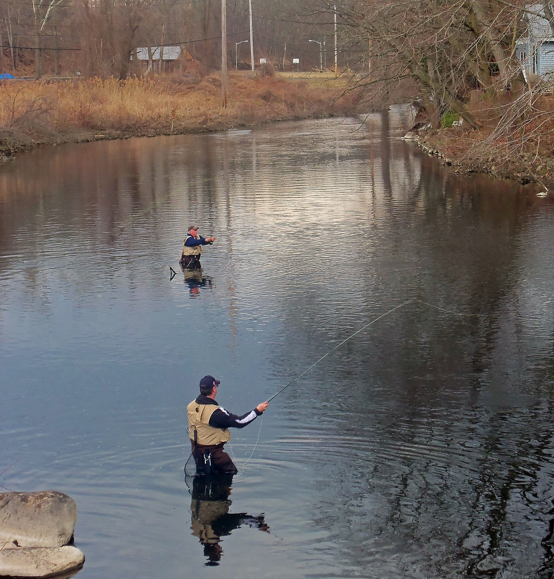 Fly fishing on the Ramapo River on opening day of NY 2013 trout season
