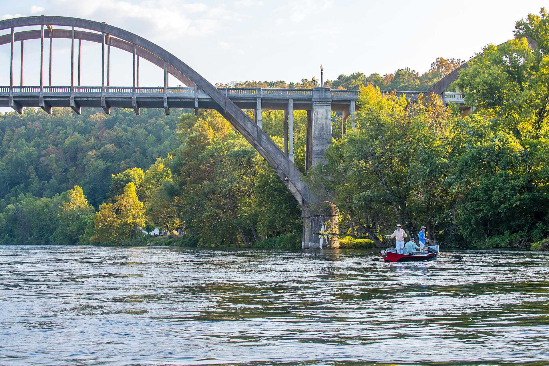 Fly fishing on White River near Cotter, AR