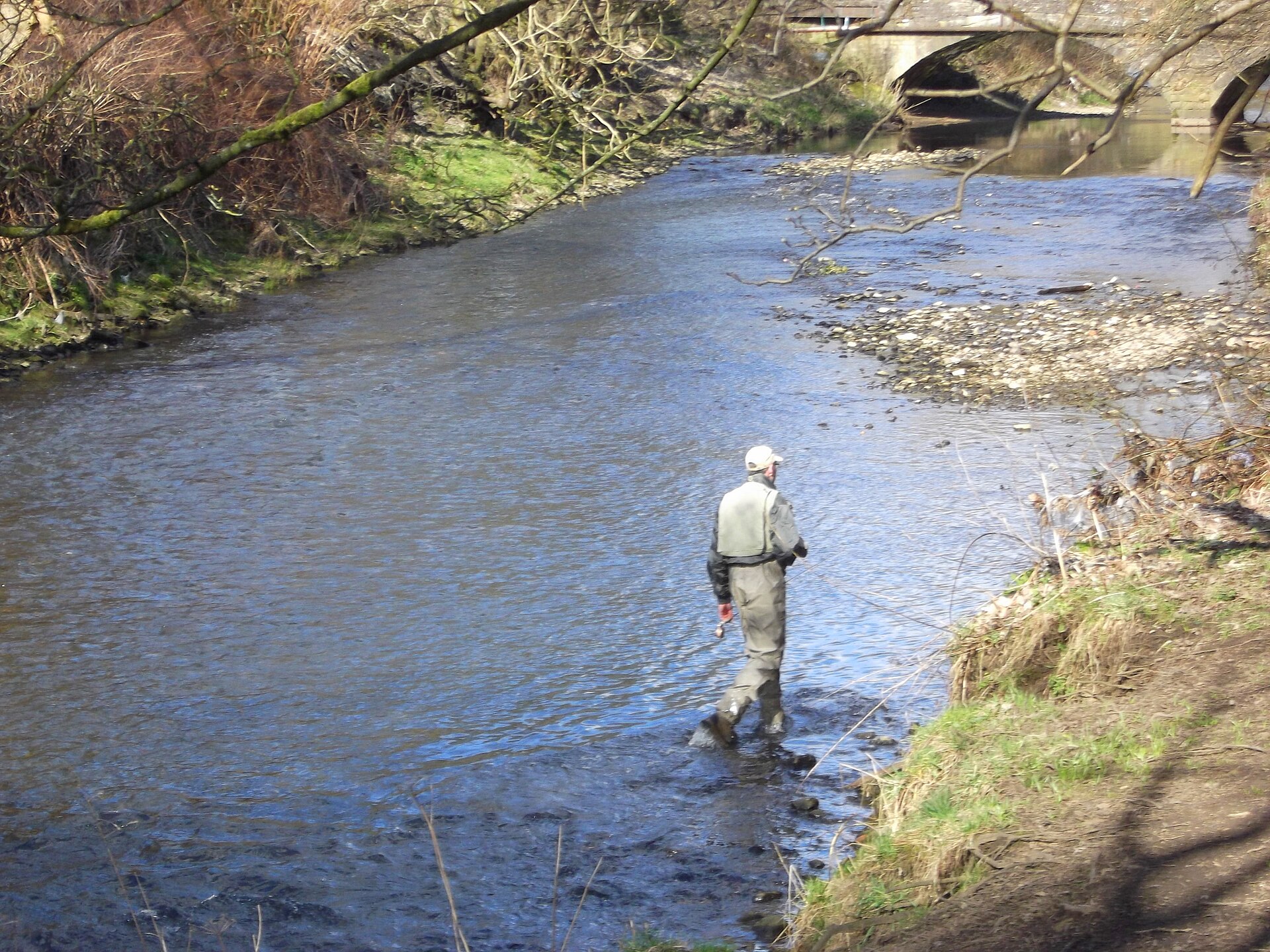 Fly Fishing on the River Irwell at Lumb   geograph.org.uk   2313379