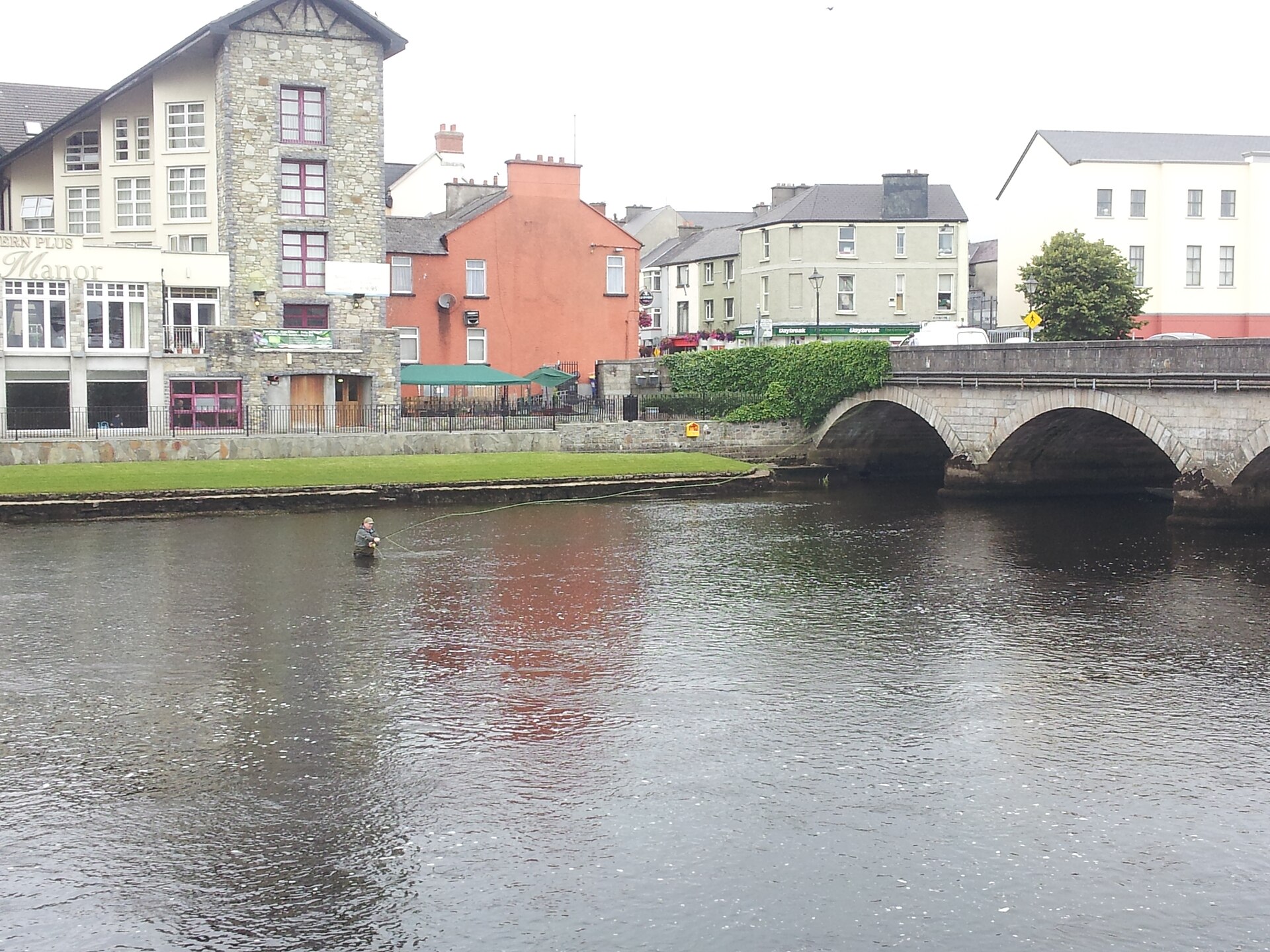 Fly fishing on the River Moy at Ballina, Mayo, Ireland