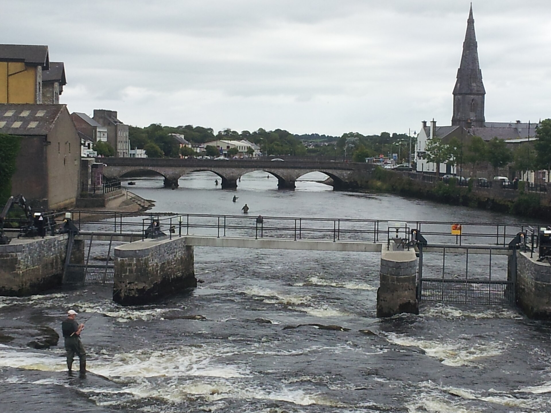 Fly fishing, River Moy, Ballina, Mayo, Ireland